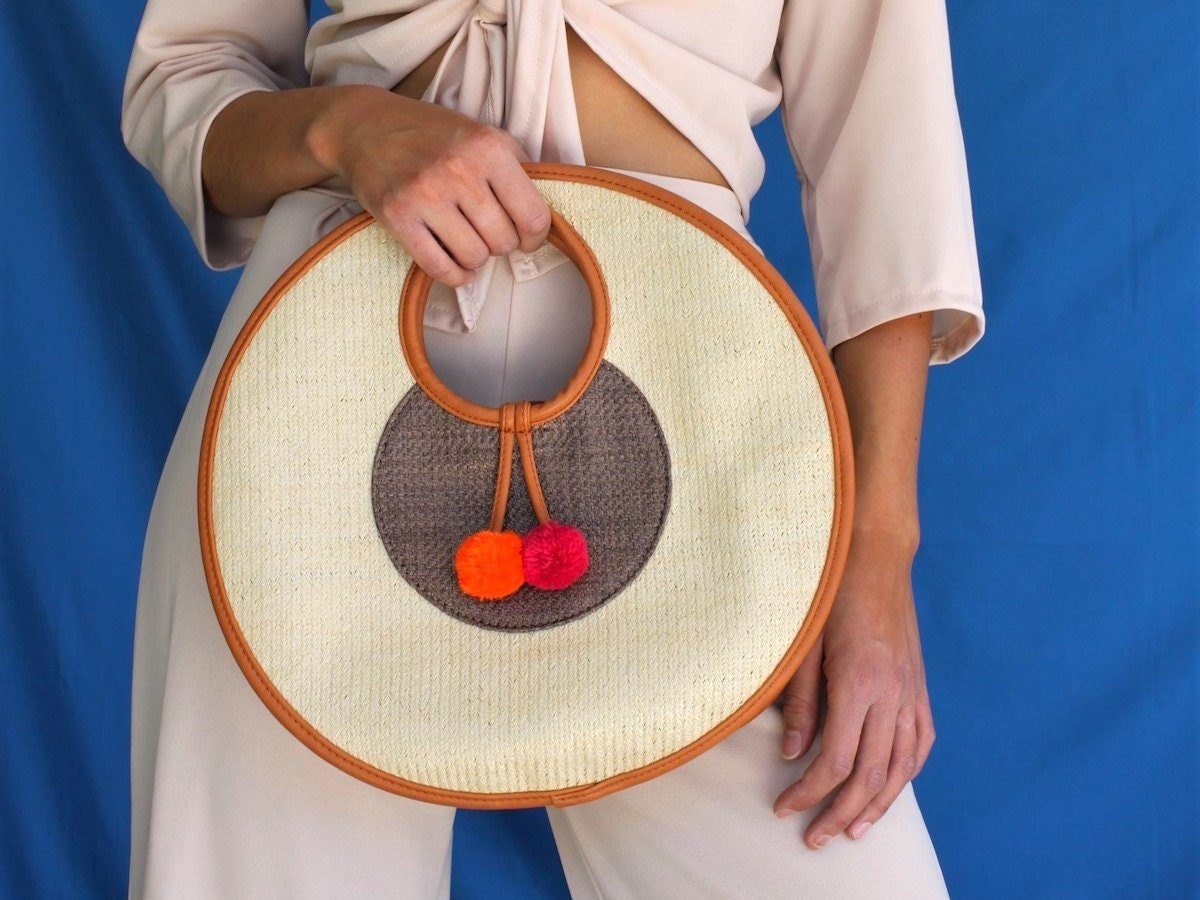 Round woven handbag from All 4 Augast