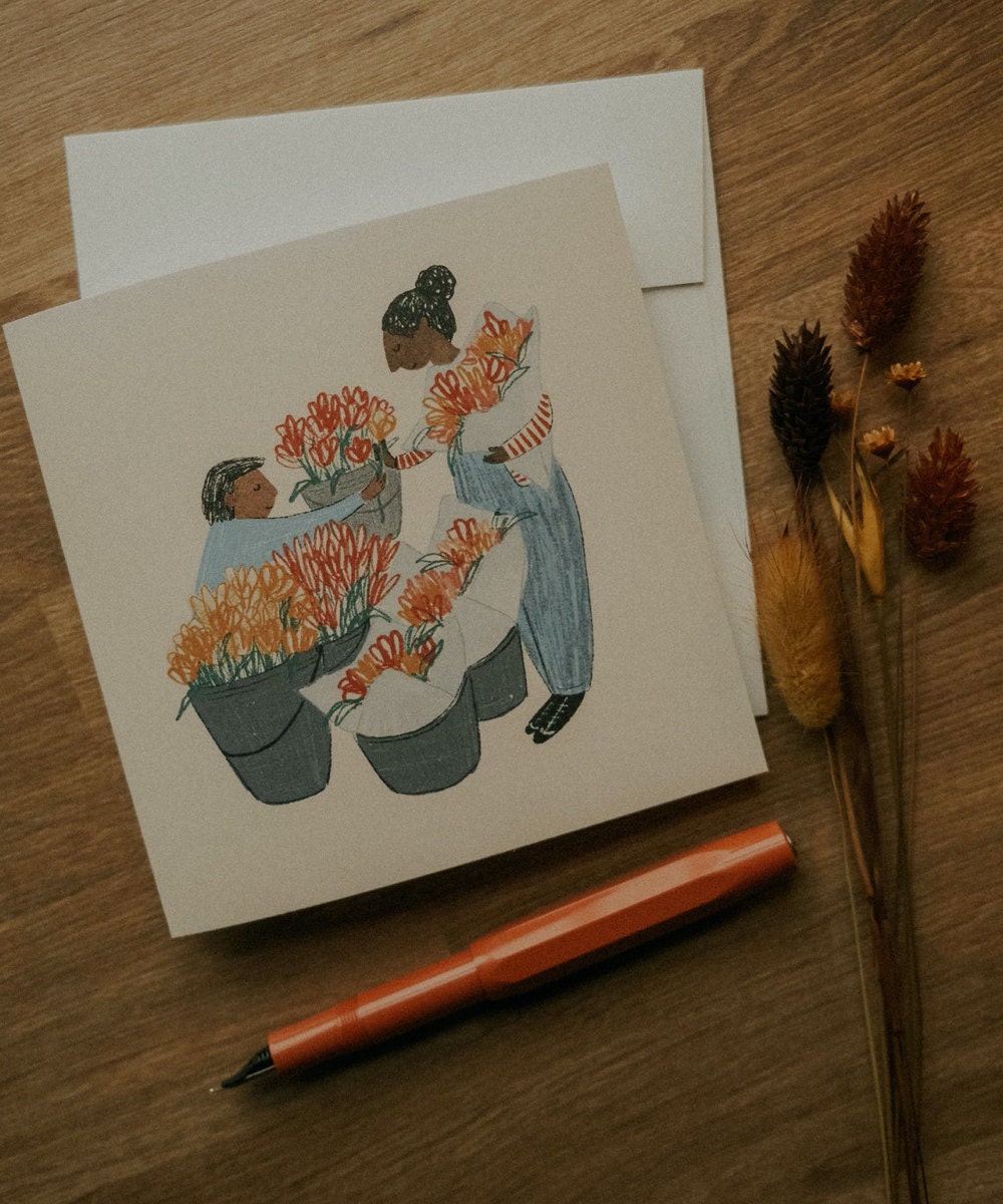 Flower market greeting card from Justine Gilbuena