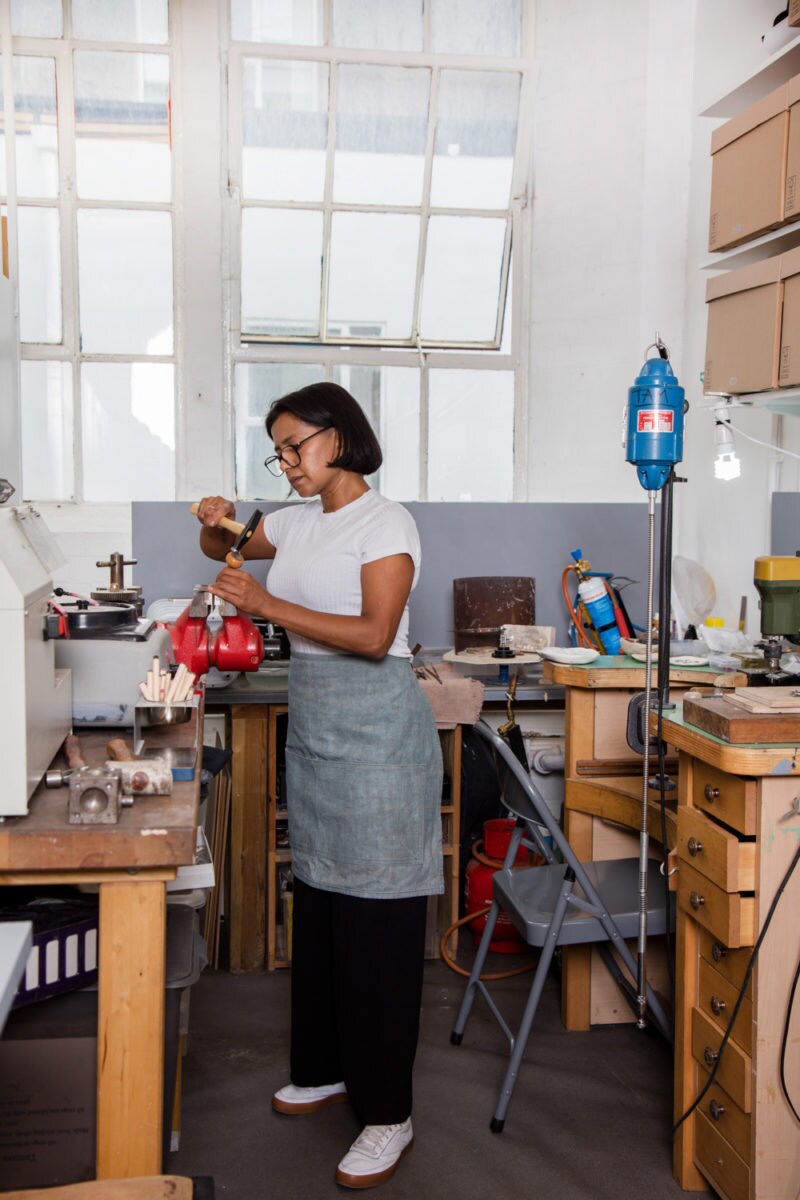 Tamara Gomez in the studio
