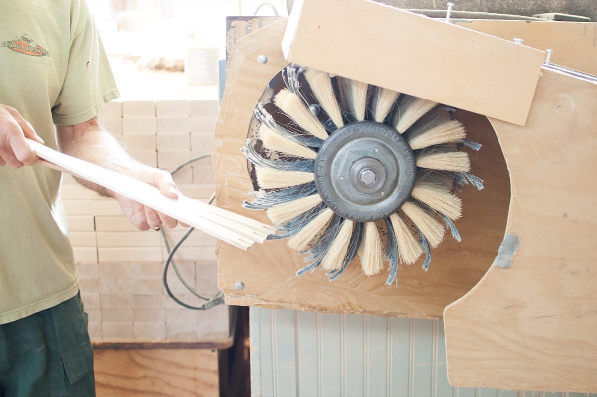 Ashley's husband at work in the Beka Inc. workshop.