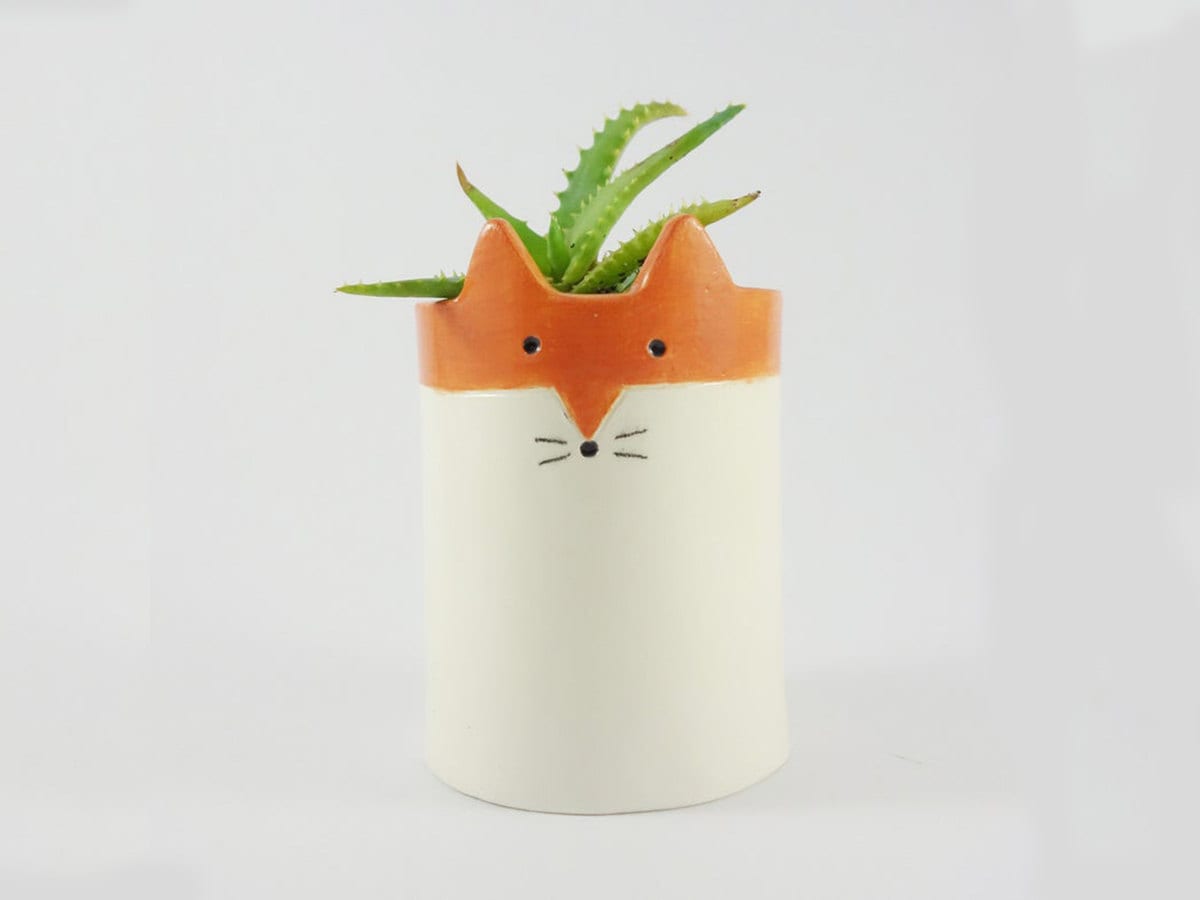 Ceramic fox pot from Minky Moo Ceramics on Etsy