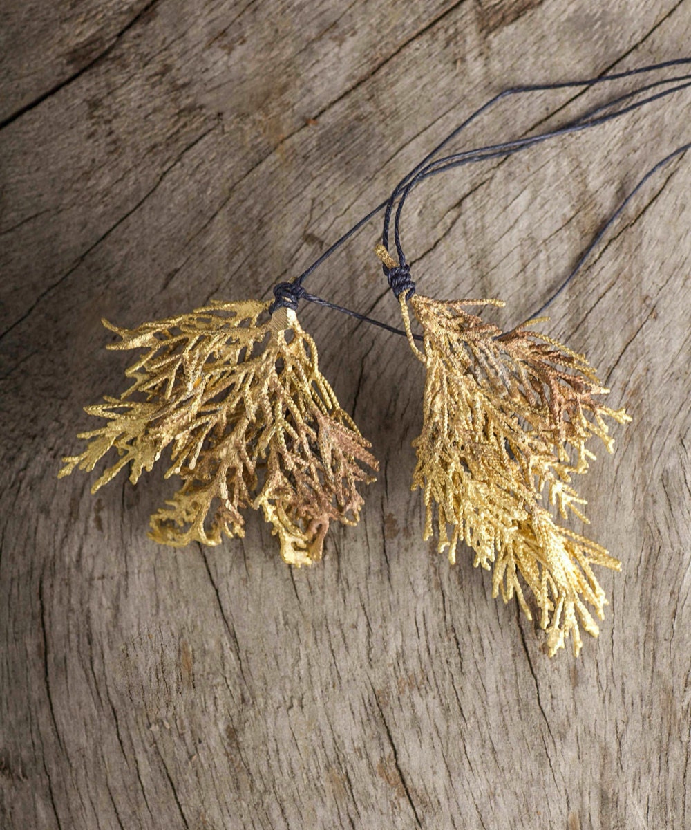 A cypress branch necklace from Mai Solorzano