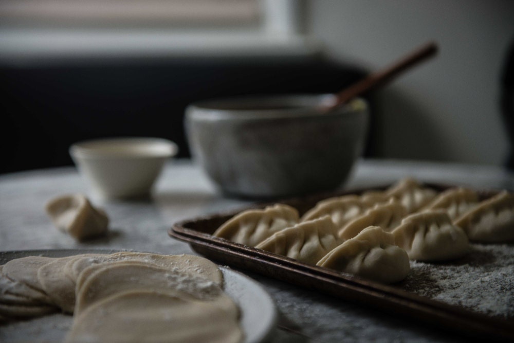 Dough that will become dumplings