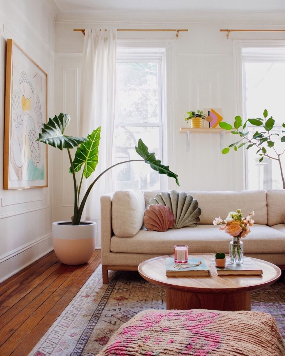 Mallory Fletchall's bright and cheerful living room