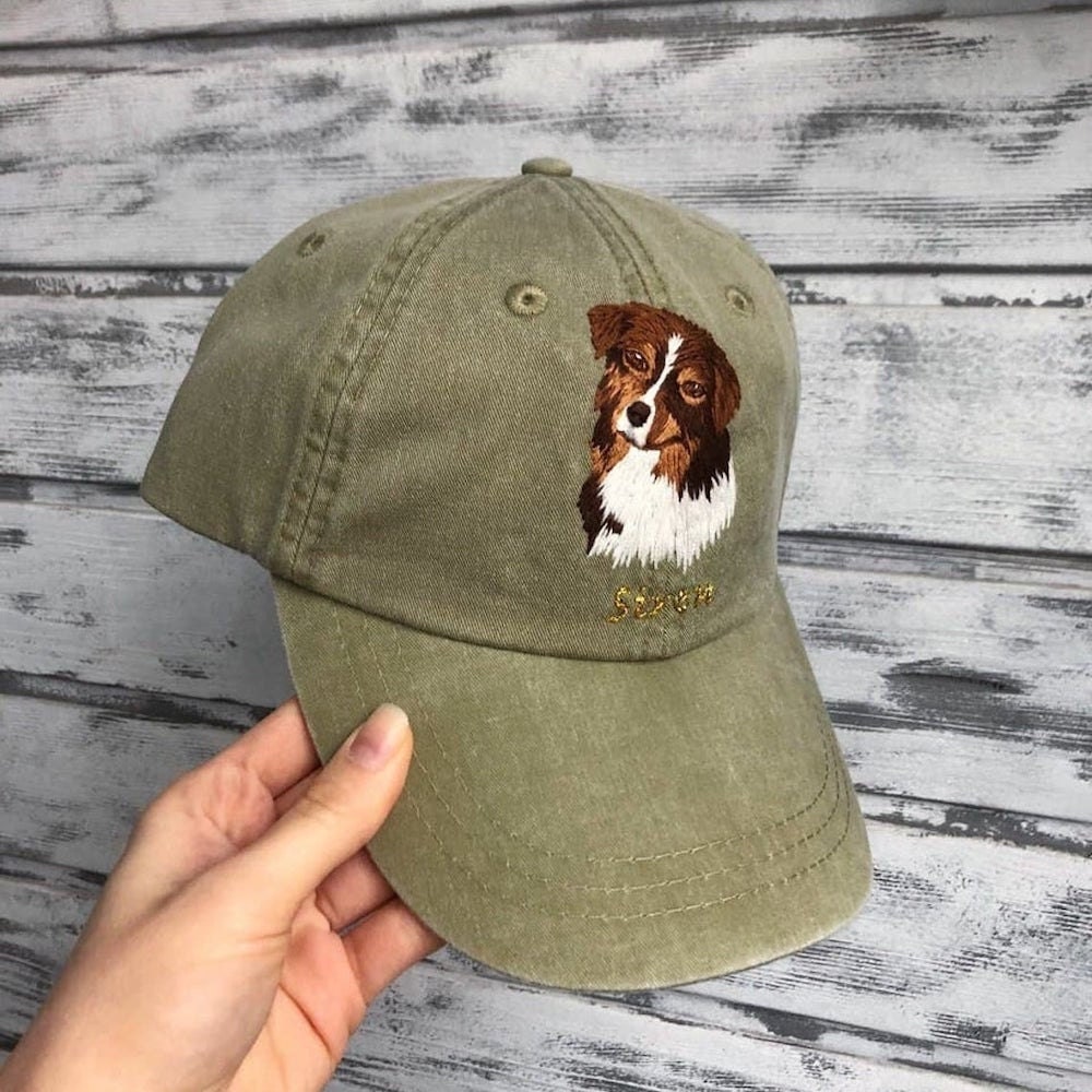 Custom pet embroidered fall fashion baseball cap from Kazkova Embroidery