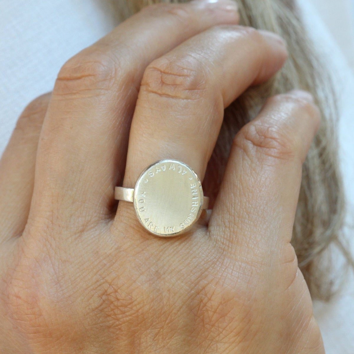 Personalized nugget statement ring from Soremi Jewellery