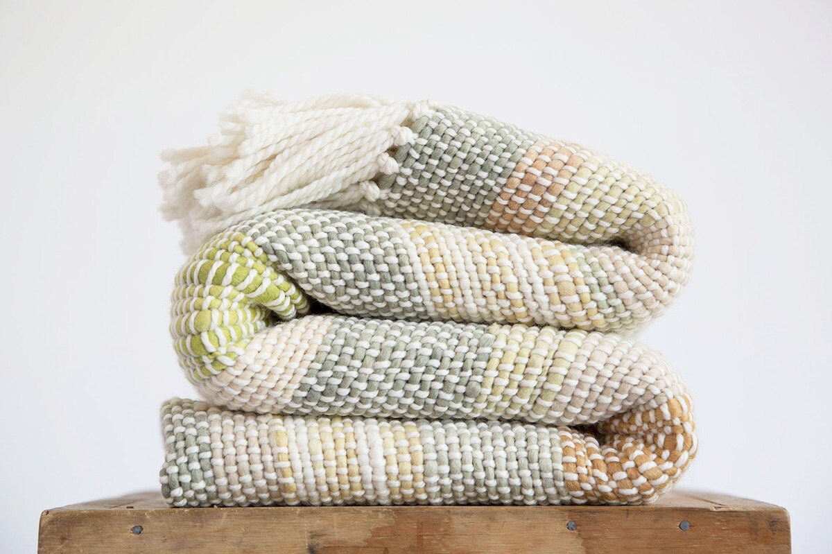 Woven blankets from Etsy
