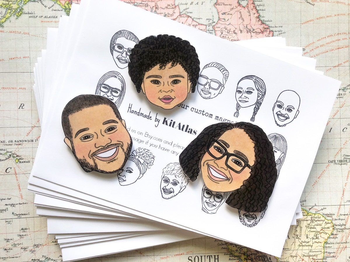 Custom family portrait magnets from Kit Atlas