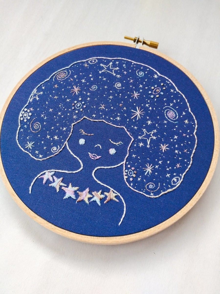 Galaxy Girl embroidery kit from Cozy Blue, $26