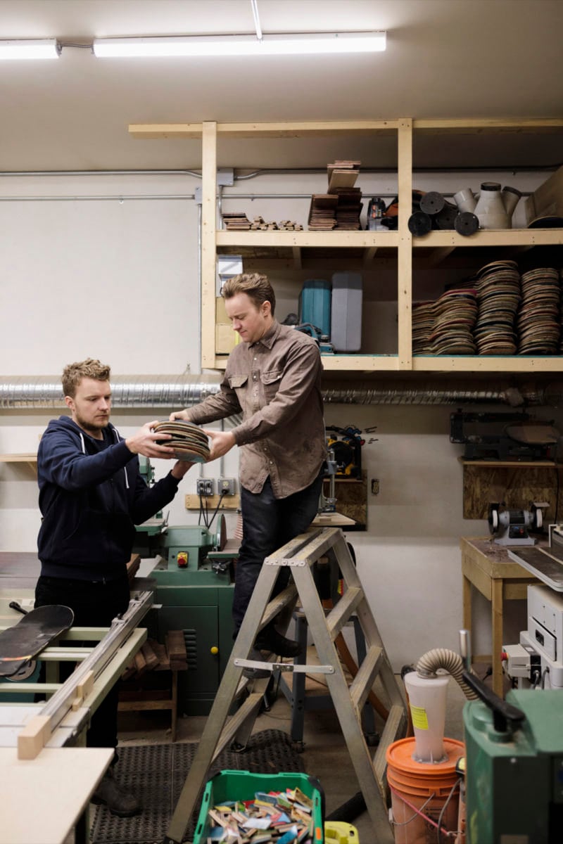 Brothers Adrian and Martinus work together in their Calgary, Canada woodshop
