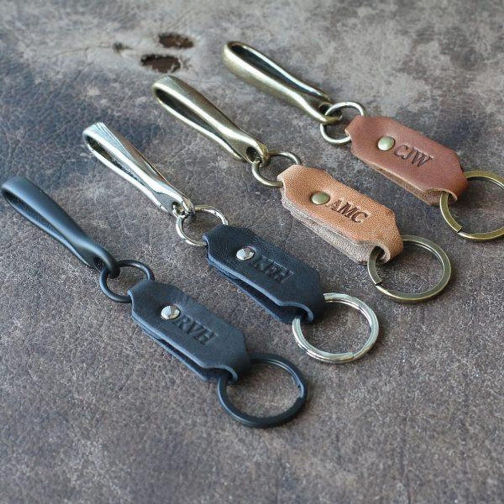 Personalized leather keychains from Holtz Leather Co.