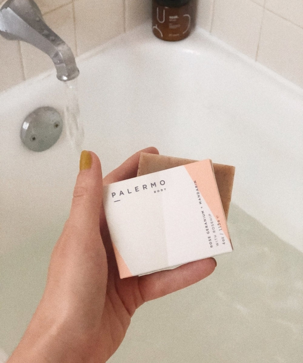 Rose geranium and mandarin soap from Palermo Body