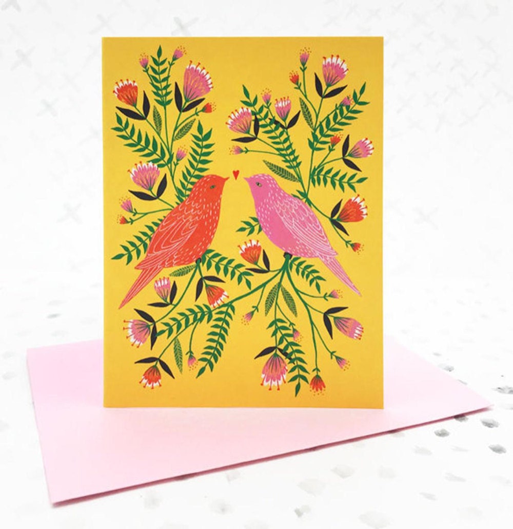 Lovebirds card from Bonbi Forest