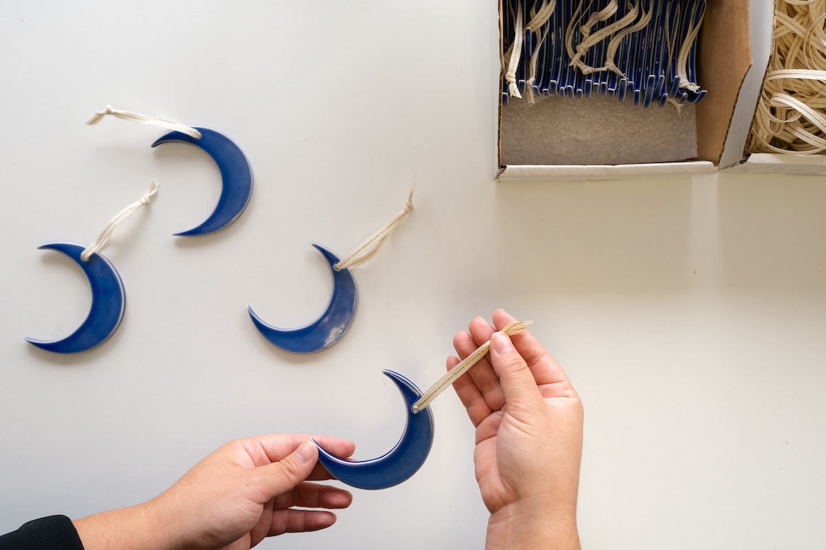 Ceramic crescent moon ornament from Hereafter