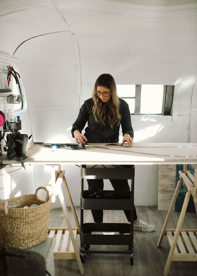 Lauren at work in her studio