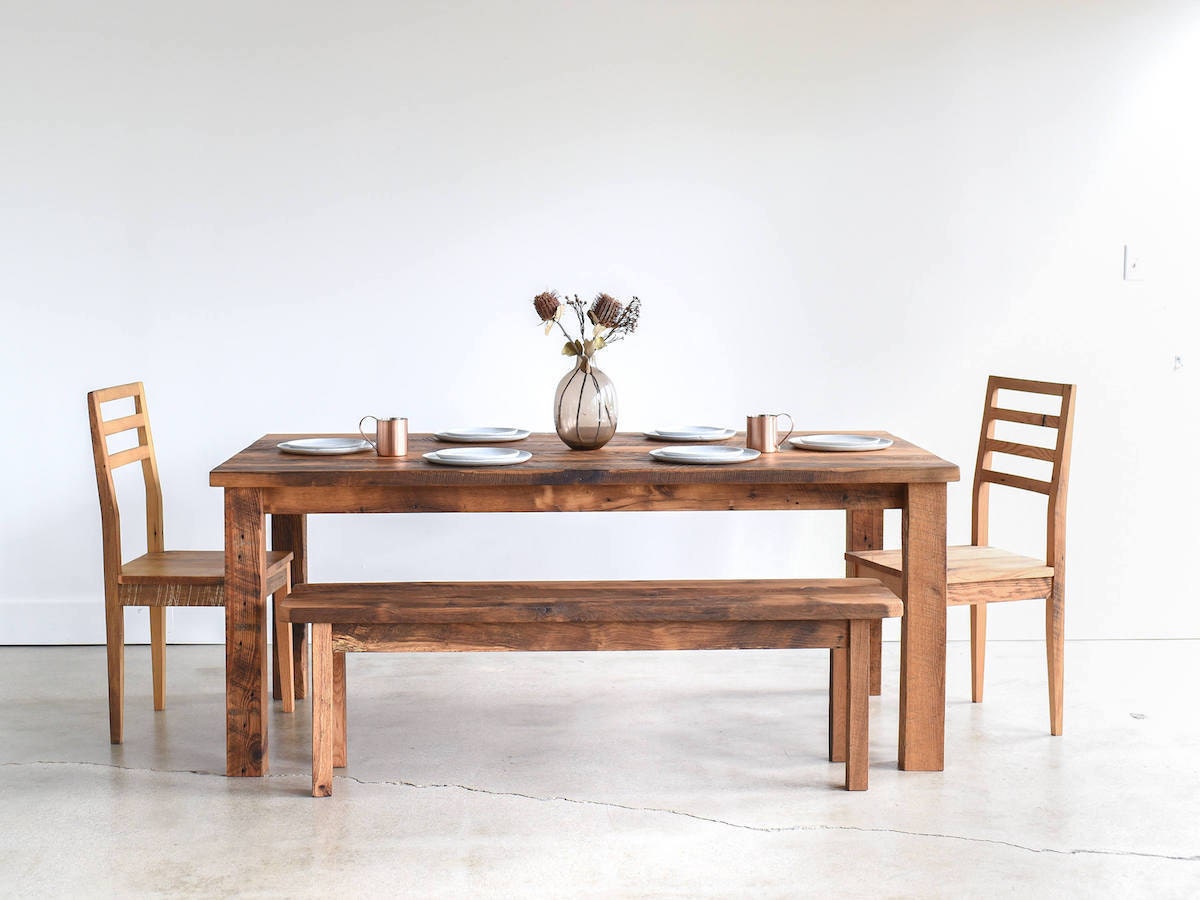 Wood dining table from What WE Make