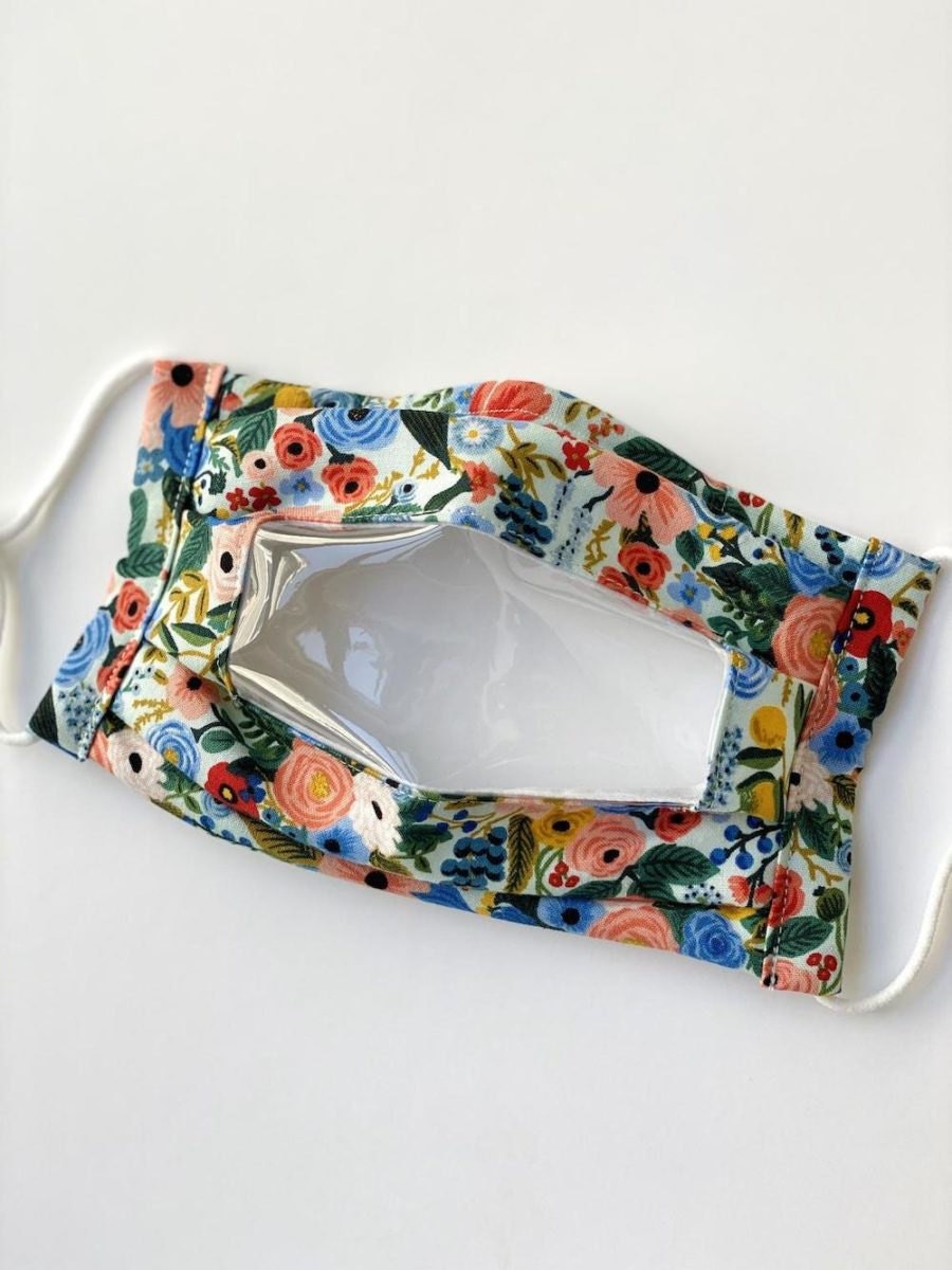 Clear window floral face mask from Umer Design Studio