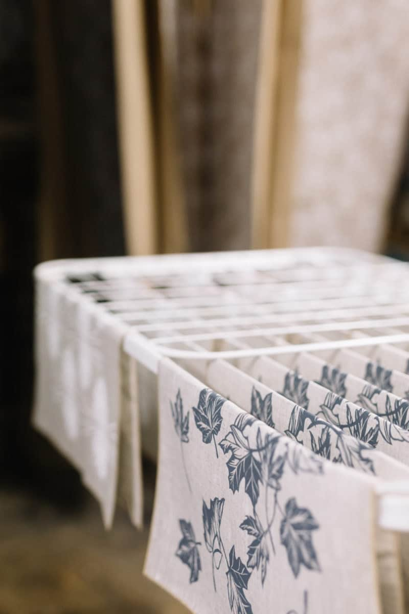 Printed textiles drying