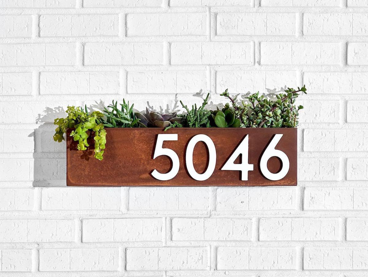 Modern address number sign from ModMettle, on Etsy