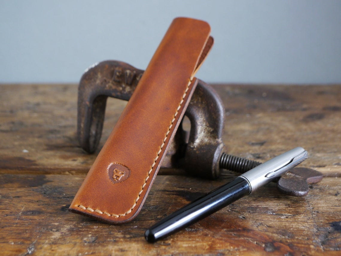Leather pen holder from Kingsley Leather