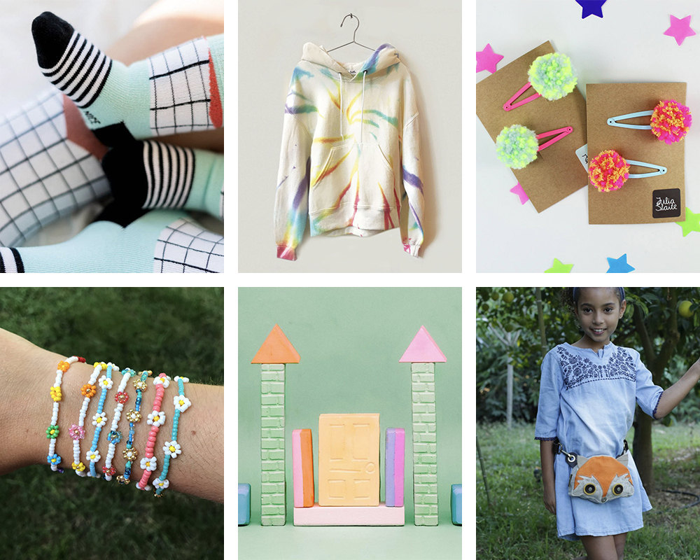 A collage of 90s-style items for kids available on Etsy
