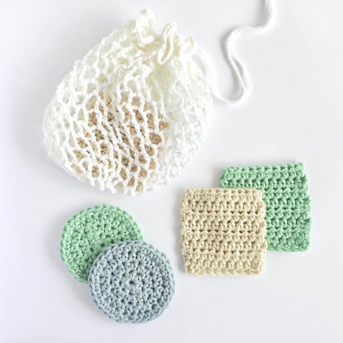 Crochet face scrubbies pattern from Little Conkers, on Etsy