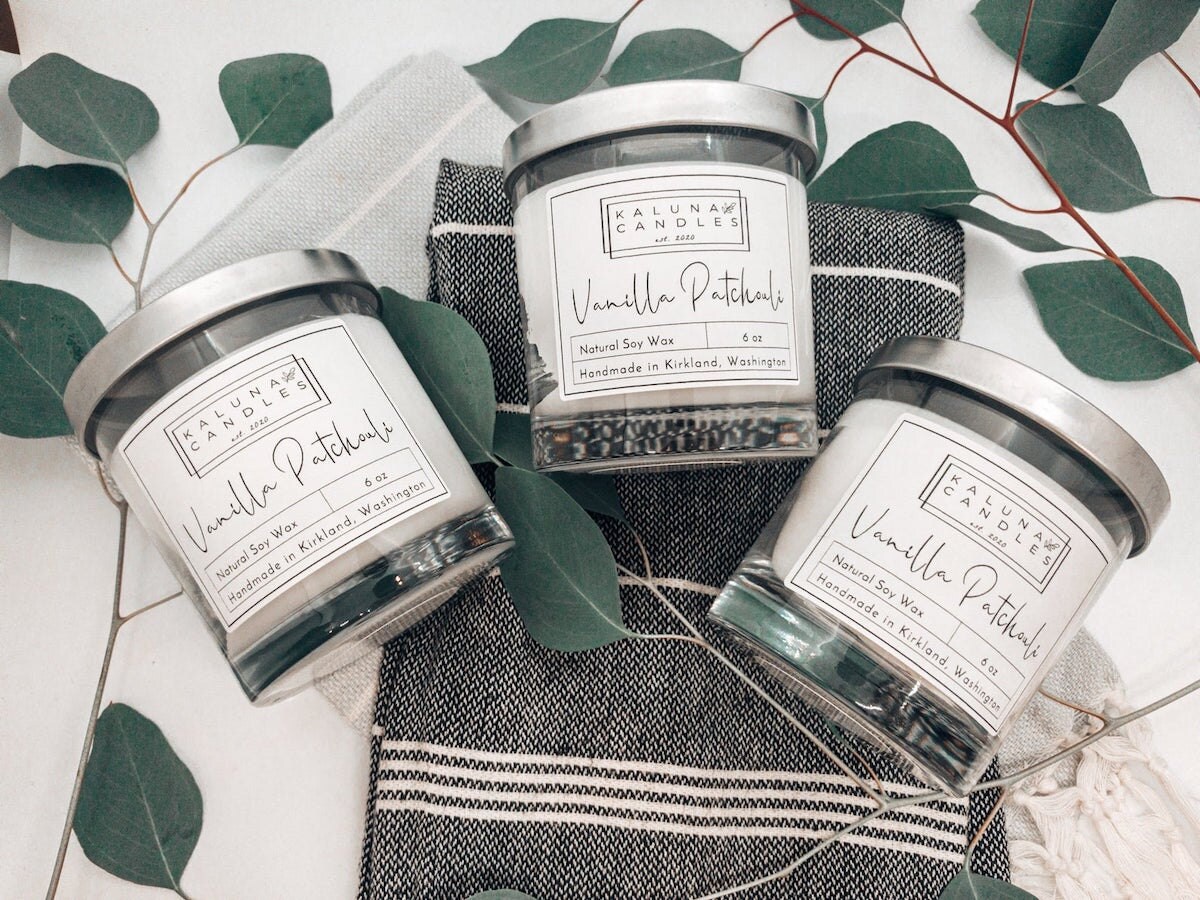 Vanilla Patchouli candle from Kaluna Candle Co. on Etsy