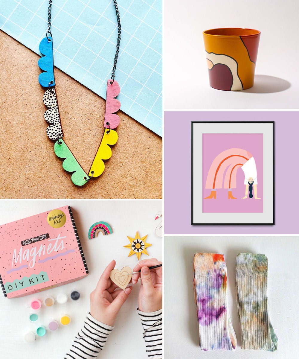 A collage of creative, colorful birthday gift ideas hand-picked for Gemini.