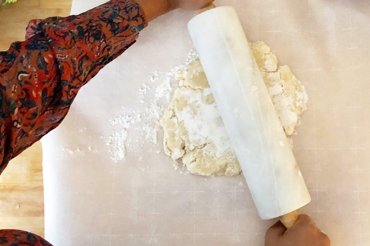 Rolling out dough Rolling out dough