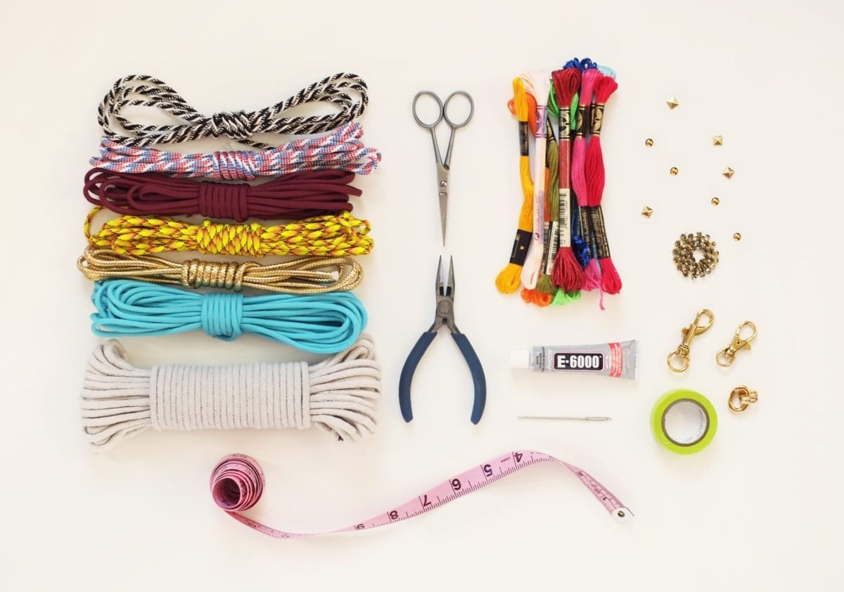 Supplies needed to make a nautical knot bracelet, from Etsy
