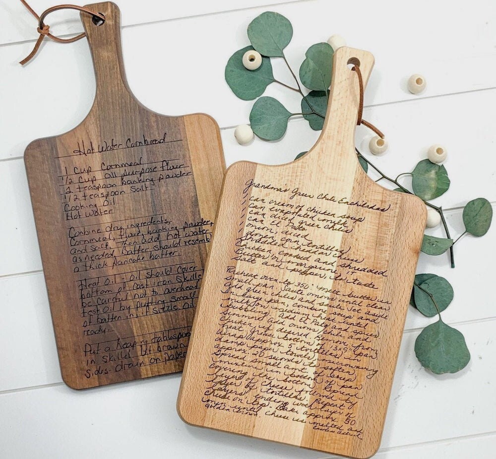 Personalized recipe cutting board from Morning Joy Co., on Etsy