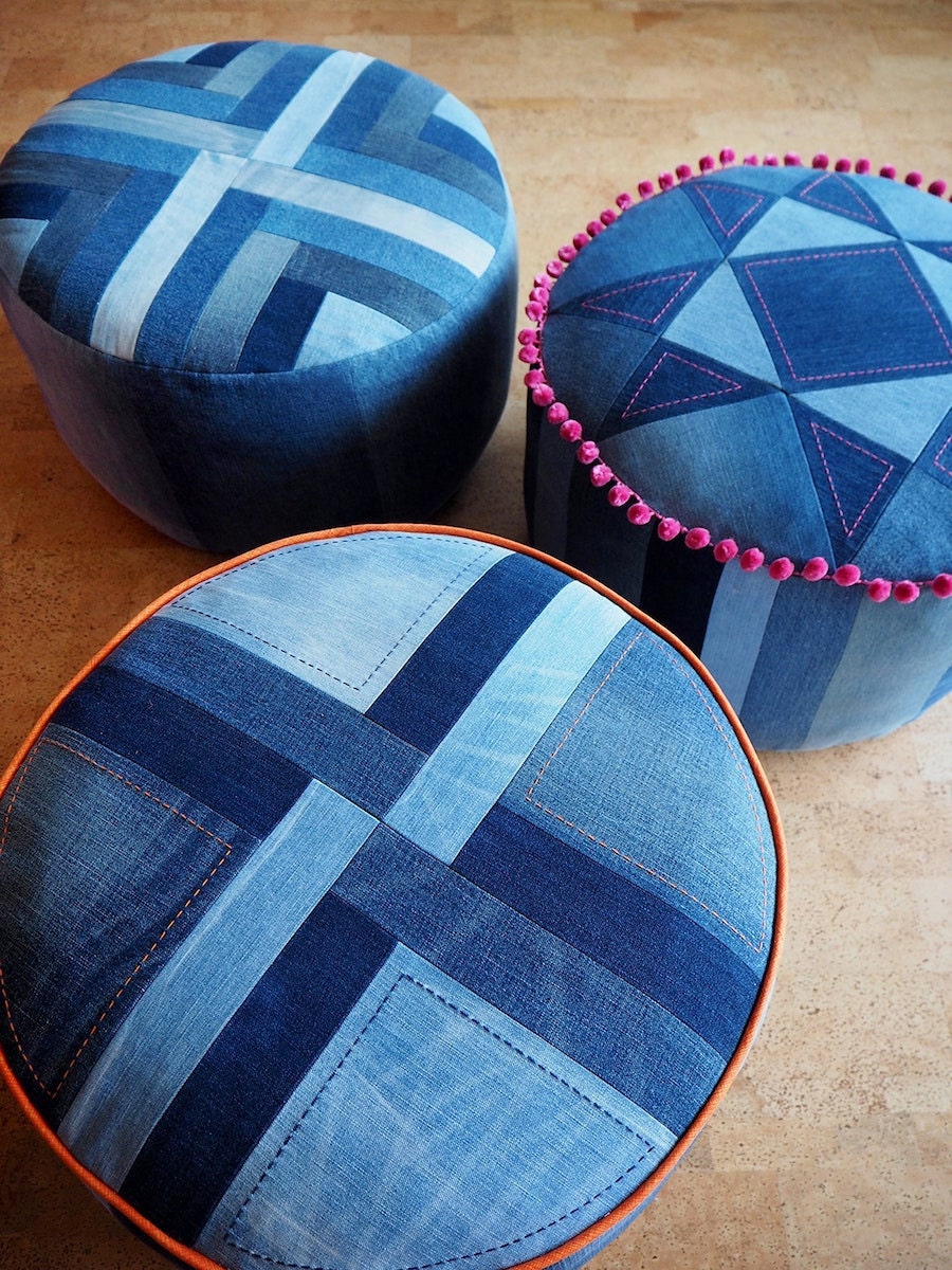 A quilted pouf pattern from Etsy
