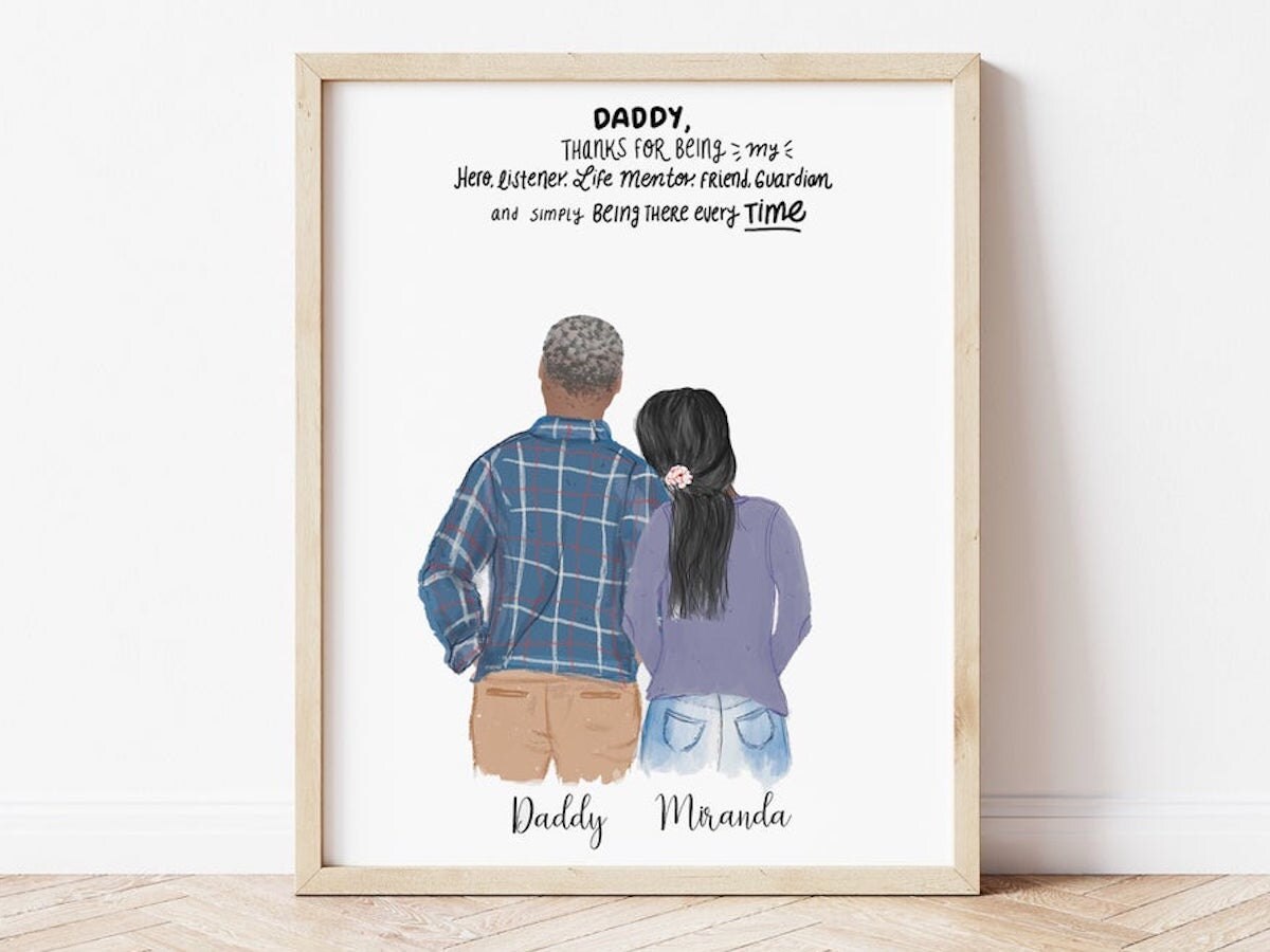 Personalized Father's Day Portrait Gift From Etsy