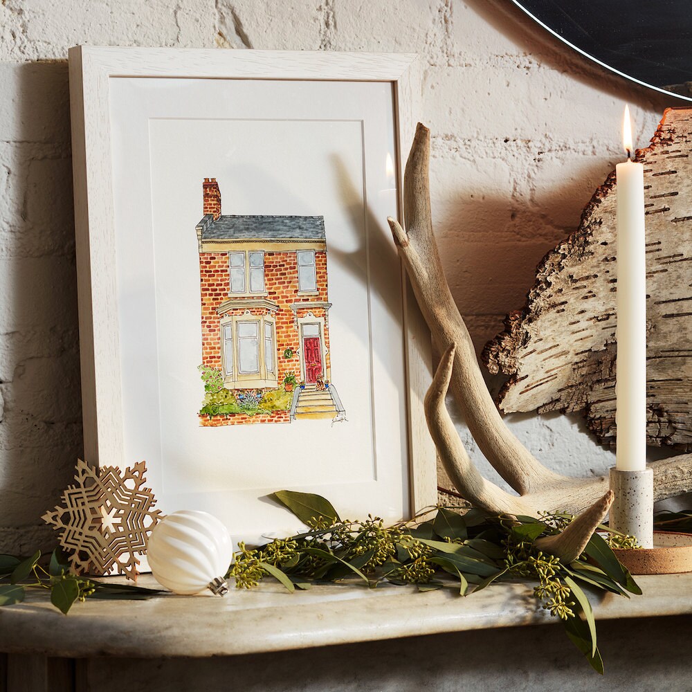 Custom house portrait from Jen Russell-Smith Illustration