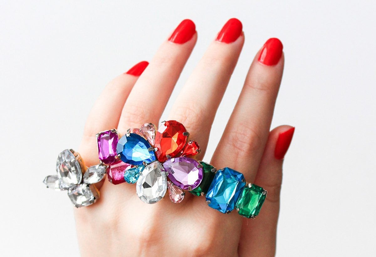 DIY rhinestone ring project