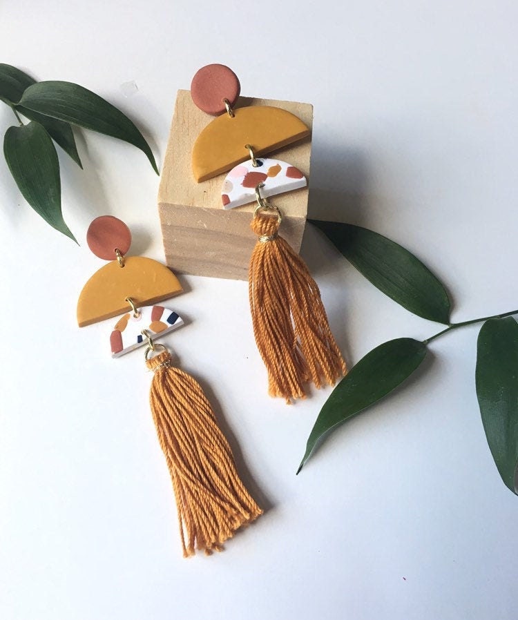 Terrazzo tassel earrings from Analy Jewelry