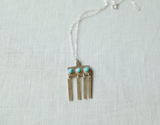 Turquoise chime pendant from Sarah Safavi