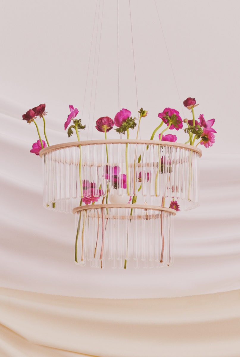 The Etsy Design Awards Home & Living Category Winner: a test tube chandelier from Pani Jurek