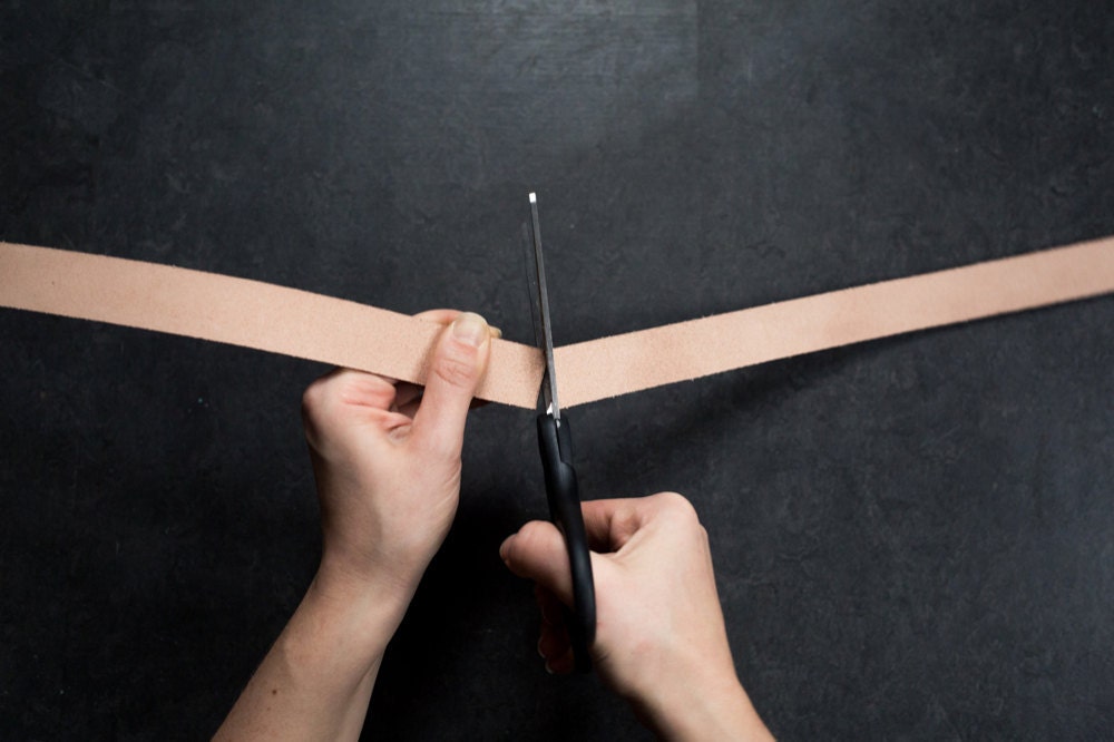 Cutting a leather strap