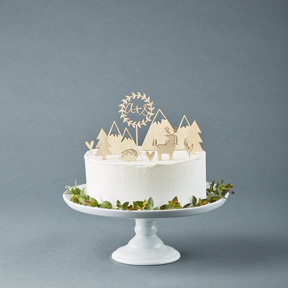Woodland cake topper set from Light + Paper