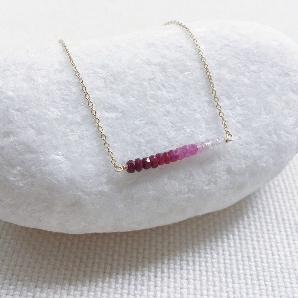 Ruby bar necklace from Lolabean