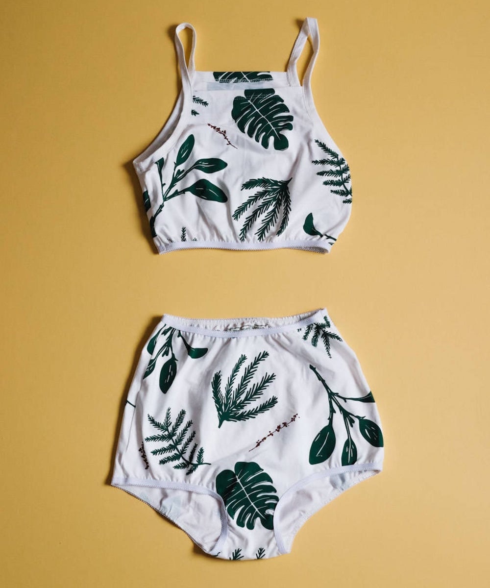 Organic tank bra and underwear set from Object Apparel on Etsy