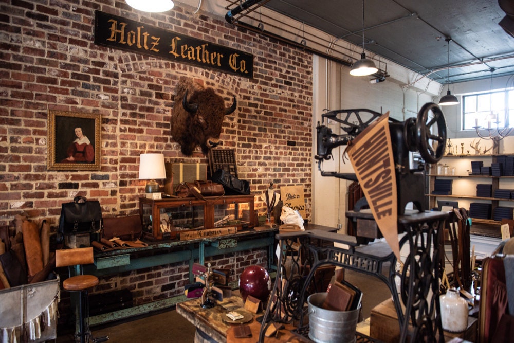 The Holtz Leather Co. brick and mortar shop in Huntsville, Alabama.