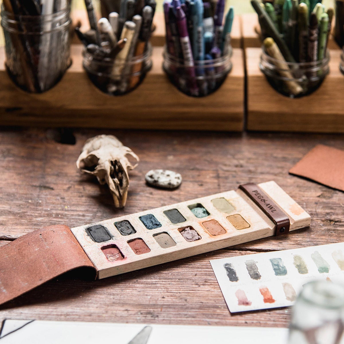 Paint palettes from Peg and Awl, on Etsy