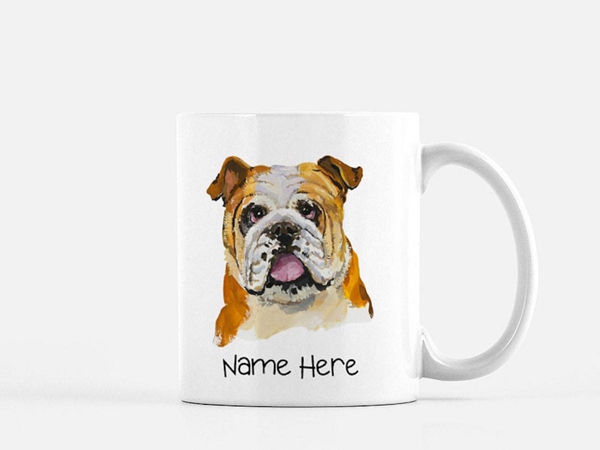 Custom dog mug from Cooper Chameleon, and other personalized Father's Day gifts from Etsy