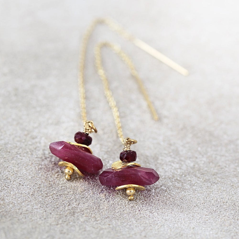 Ruby threader earrings from Artique Boutique