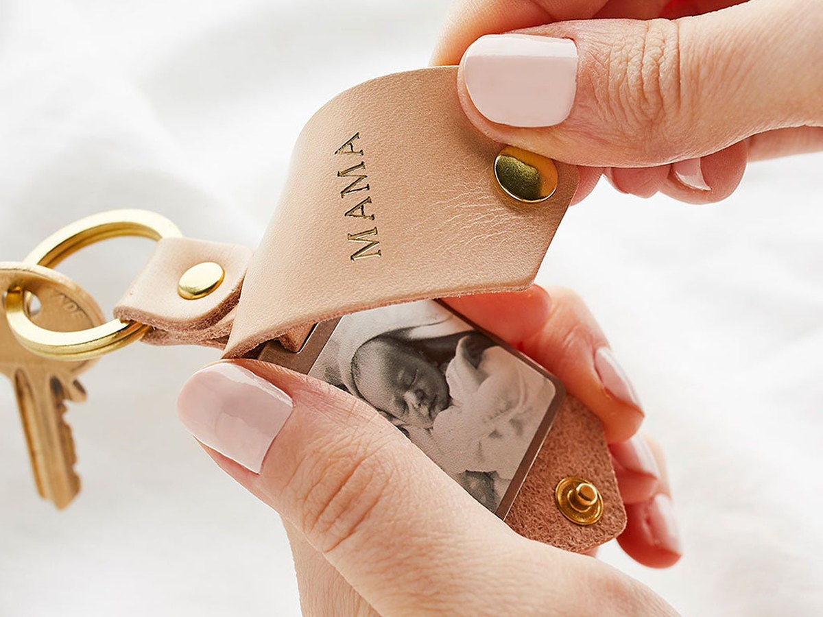 Personalized leather keychain and other meaningful Mother's Day gifts