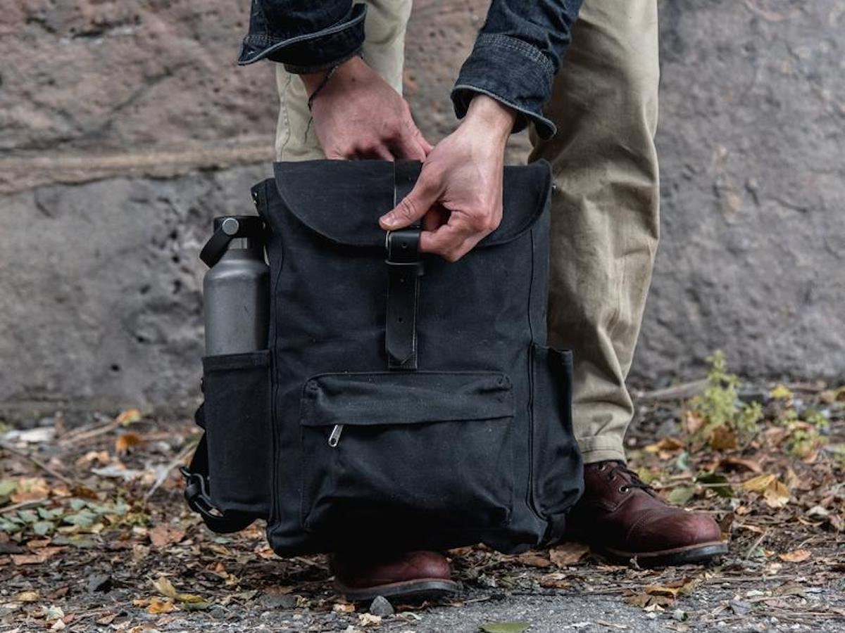 Black waxed canvas backpack from Peg & Awl, and more of the best dad gifts from Etsy