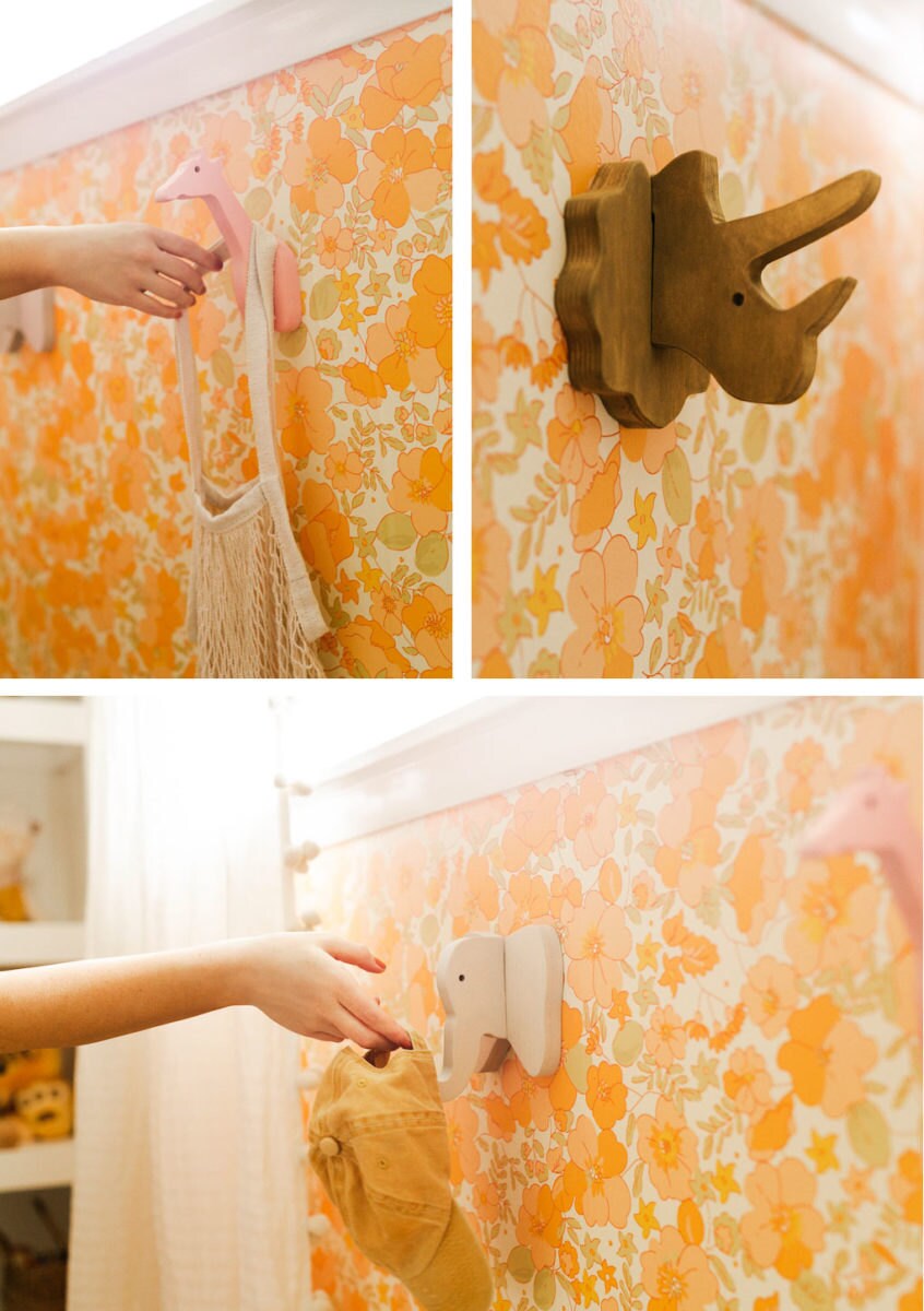 Animal wall hooks from the A Beautiful Mess x Etsy collection