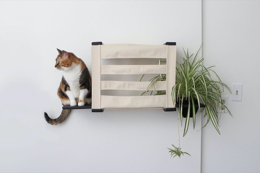 A canvas cat cubby from CatastrophiCreations